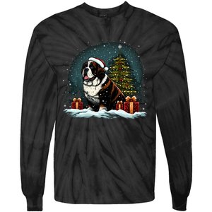 Xmas Saint Bernard Santa On Christmas Saint Bernard Tie-Dye Long Sleeve Shirt