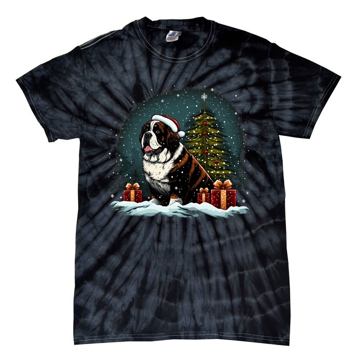 Xmas Saint Bernard Santa On Christmas Saint Bernard Tie-Dye T-Shirt