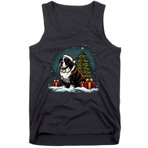 Xmas Saint Bernard Santa On Christmas Saint Bernard Tank Top