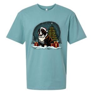 Xmas Saint Bernard Santa On Christmas Saint Bernard Sueded Cloud Jersey T-Shirt