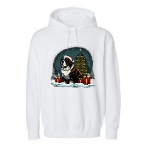 Xmas Saint Bernard Santa On Christmas Saint Bernard Garment-Dyed Fleece Hoodie