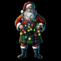 Xmas Santa Claus Hat Scottish Kilt Scotland Christmas Lights Gift 16 in Basic Backpack