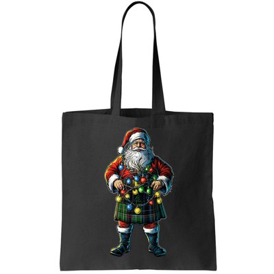 Xmas Santa Claus Hat Scottish Kilt Scotland Christmas Lights Gift Bag