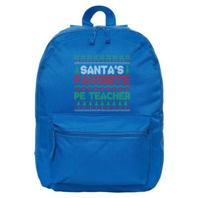 Xmas SantaS Favorite Pe Teacher Cool Ugly Christmas Funny Gift 16 in Basic Backpack
