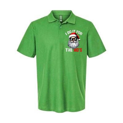 Xmas Santa Face I Do It For The Hos Funny Inappropriate Christmas Gift Softstyle Adult Sport Polo