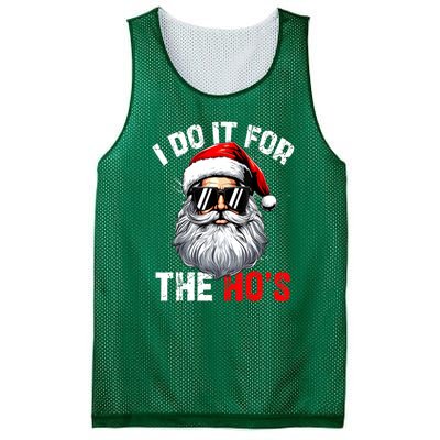 Xmas Santa Face I Do It For The Hos Funny Inappropriate Christmas Gift Mesh Reversible Basketball Jersey Tank