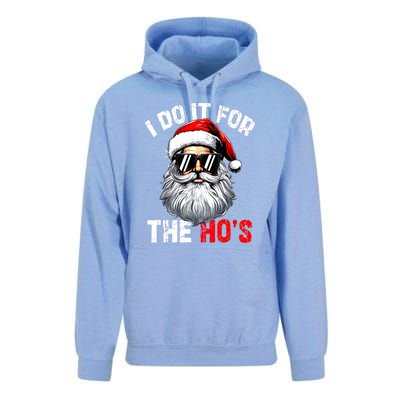 Xmas Santa Face I Do It For The Hos Funny Inappropriate Christmas Gift Unisex Surf Hoodie