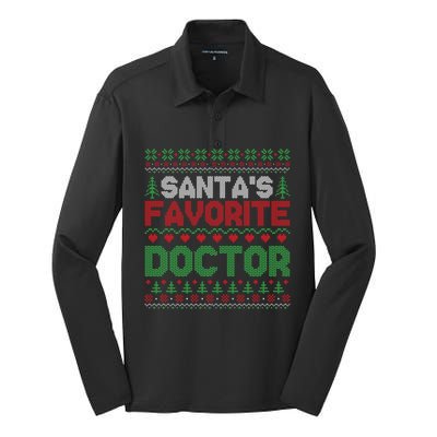 Xmas SantaS Favorite Doctor Funny Ugly Christmas Sweater Gift Silk Touch Performance Long Sleeve Polo