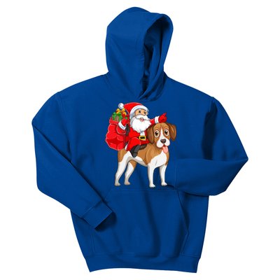 Xmas Squad Funny Santa Riding Beagle Dog Christmas Great Gift Kids Hoodie