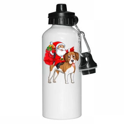 Xmas Squad Funny Santa Riding Beagle Dog Christmas Great Gift Aluminum Water Bottle 