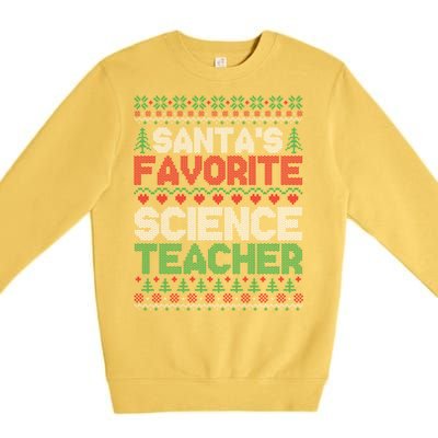 Xmas SantaS Favorite Science Teacher Ugly Christmas Gift Premium Crewneck Sweatshirt