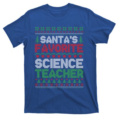 Xmas SantaS Favorite Science Teacher Ugly Christmas Gift T-Shirt