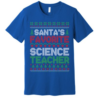 Xmas SantaS Favorite Science Teacher Ugly Christmas Gift Premium T-Shirt