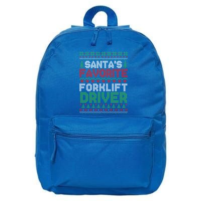 Xmas SantaS Favorite Forklift Driver Ugly Christmas Great Gift 16 in Basic Backpack