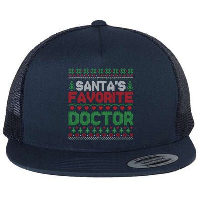 Xmas SantaS Favorite Doctor Funny Ugly Christmas Cute Gift Flat Bill Trucker Hat