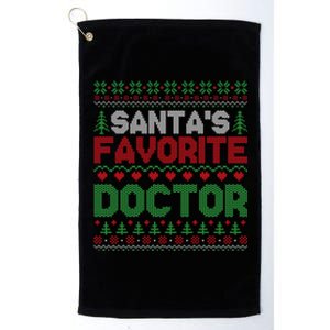 Xmas SantaS Favorite Doctor Funny Ugly Christmas Gift Platinum Collection Golf Towel