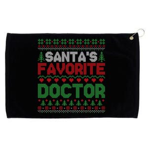 Xmas SantaS Favorite Doctor Funny Ugly Christmas Gift Grommeted Golf Towel