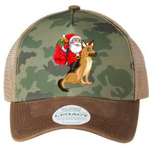 Xmas Squad Funny Santa Riding Ger Shepherd Dog Christmas Funny Gift Legacy Tie Dye Trucker Hat