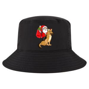 Xmas Squad Funny Santa Riding Ger Shepherd Dog Christmas Funny Gift Cool Comfort Performance Bucket Hat