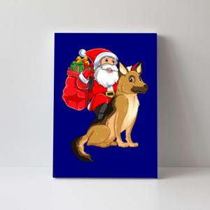 Xmas Squad Funny Santa Riding Ger Shepherd Dog Christmas Funny Gift Canvas