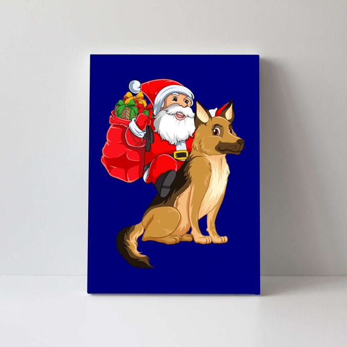 Xmas Squad Funny Santa Riding Ger Shepherd Dog Christmas Funny Gift Canvas