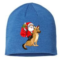 Xmas Squad Funny Santa Riding Ger Shepherd Dog Christmas Funny Gift Sustainable Beanie