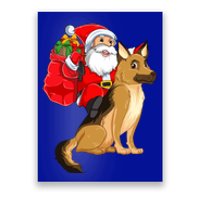 Xmas Squad Funny Santa Riding Ger Shepherd Dog Christmas Funny Gift Poster