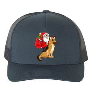 Xmas Squad Funny Santa Riding Ger Shepherd Dog Christmas Funny Gift Yupoong Adult 5-Panel Trucker Hat