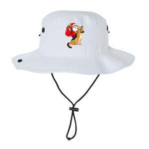 Xmas Squad Funny Santa Riding Ger Shepherd Dog Christmas Funny Gift Legacy Cool Fit Booney Bucket Hat