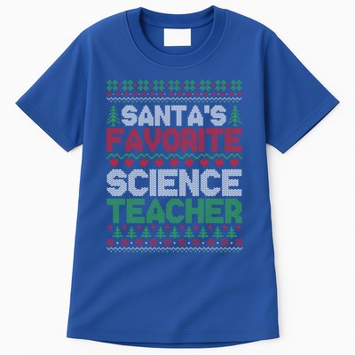 Xmas SantaS Favorite Science Teacher Ugly Christmas Sweater Gift Tall T-Shirt