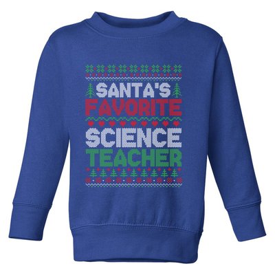 Xmas SantaS Favorite Science Teacher Ugly Christmas Sweater Gift Toddler Sweatshirt