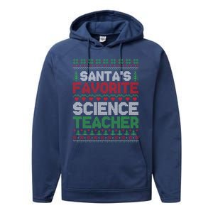 Xmas SantaS Favorite Science Teacher Ugly Christmas Sweater Gift Performance Fleece Hoodie