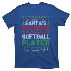 Xmas SantaS Favorite Softball Player Ugly Christmas Sweater Great Gift T-Shirt