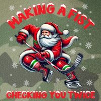 Xmas Snowflakes Gift Making A Fist Checking You Twice Ice Hockey Legacy Tie Dye Trucker Hat