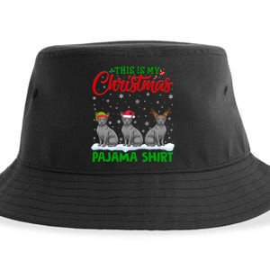 Xmas Santa Hat Reindeer Sphynx Dog Christmas Sustainable Bucket Hat