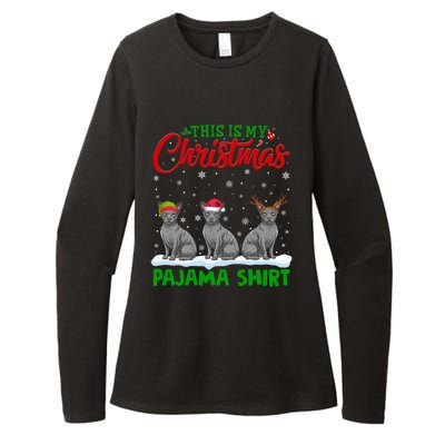 Xmas Santa Hat Reindeer Sphynx Dog Christmas Womens CVC Long Sleeve Shirt