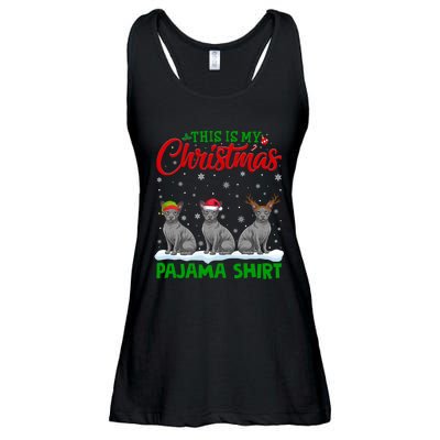 Xmas Santa Hat Reindeer Sphynx Dog Christmas Ladies Essential Flowy Tank