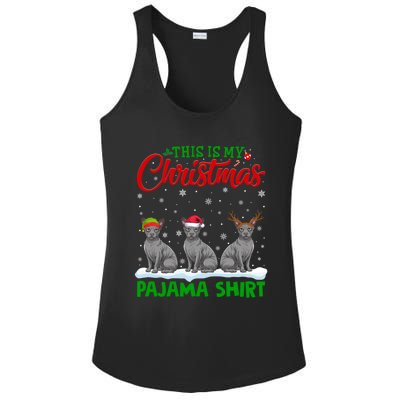 Xmas Santa Hat Reindeer Sphynx Dog Christmas Ladies PosiCharge Competitor Racerback Tank