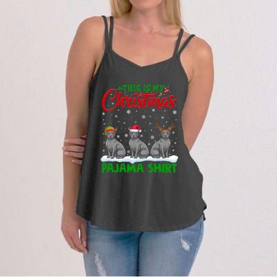 Xmas Santa Hat Reindeer Sphynx Dog Christmas Women's Strappy Tank