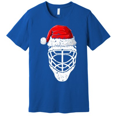 Xmas Santa Hat Christmas Ice Hockey Gift Premium T-Shirt