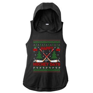 Xmas Sweater Happy Hockeydays Ugly Ice Hockey Christmas Gift Ladies PosiCharge Tri-Blend Wicking Draft Hoodie Tank