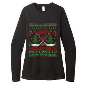 Xmas Sweater Happy Hockeydays Ugly Ice Hockey Christmas Gift Womens CVC Long Sleeve Shirt