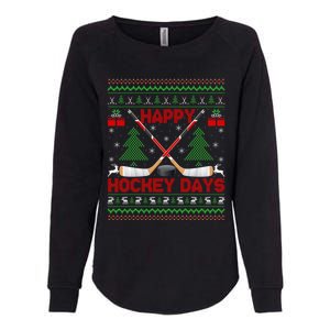 Xmas Sweater Happy Hockeydays Ugly Ice Hockey Christmas Gift Womens California Wash Sweatshirt