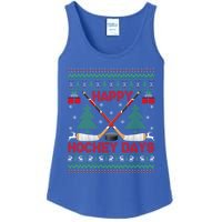 Xmas Sweater Happy Hockeydays Ugly Ice Hockey Christmas Gift Ladies Essential Tank