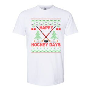 Xmas Sweater Happy Hockeydays Ugly Ice Hockey Christmas Gift Softstyle CVC T-Shirt