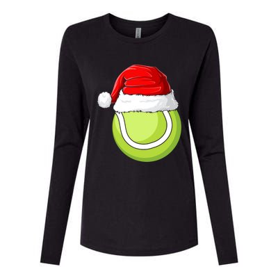 Xmas Santa Hat Christmas Tennis Funny Gift Womens Cotton Relaxed Long Sleeve T-Shirt