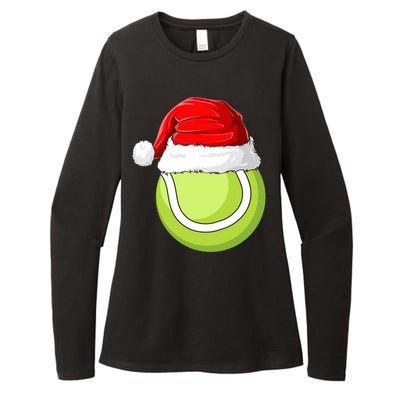 Xmas Santa Hat Christmas Tennis Funny Gift Womens CVC Long Sleeve Shirt