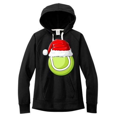 Xmas Santa Hat Christmas Tennis Funny Gift Women's Fleece Hoodie