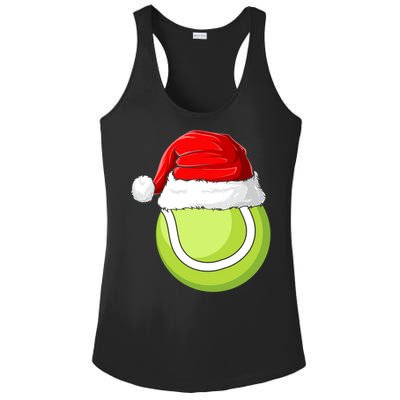 Xmas Santa Hat Christmas Tennis Funny Gift Ladies PosiCharge Competitor Racerback Tank