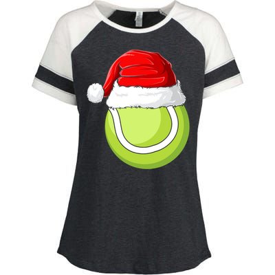 Xmas Santa Hat Christmas Tennis Funny Gift Enza Ladies Jersey Colorblock Tee